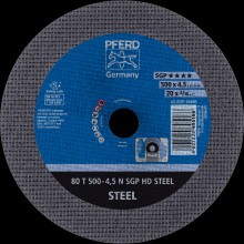 Pferd Inc. 69721000 - PFERD Large Diameter Cut-Off Wheel 20" x 3/16 x 1, SGP HD STEEL, N, Aluminum oxide