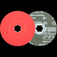 Pferd Inc. 64193002 - PFERD COMBICLICK® Fiber Disc, 4-1/2" Dia, 24 Grit, Ceramic oxide CO-COOL