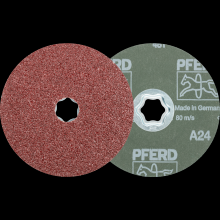 Pferd Inc. 64190102 - PFERD COMBICLICK® Fiber Disc, 5" Dia, 24 Grit, Aluminum oxide