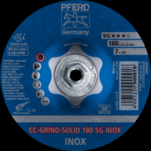 Pferd Inc. 69401590 - PFERD Grinding disc, CC-GRIND®-SOLID, 7" x 5/8-11, SG INOX, Ceramic