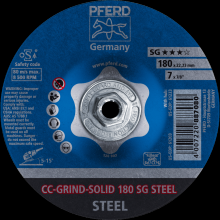 Pferd Inc. 69401587 - PFERD Grinding disc, CC-GRIND®-SOLID, 7 x 5/8-11", SG STEEL, Ceramic