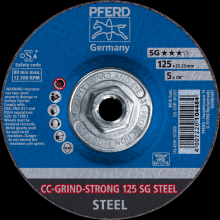 Pferd Inc. 69902583 - PFERD Grinding disc, CC-GRIND®-STRONG, 5" x 5/8-11, SG STEEL, Ceramic