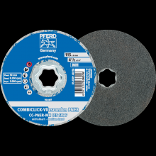 Pferd Inc. 42002146 - PFERD COMBICLICK® Unitized Disc, 4-1/2" Dia, Fine, Medium-Hard, 6SF, Silicon carbide