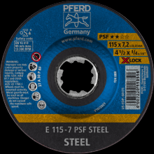 Pferd Inc. 62011115 - PFERD Grinding Wheel, 4-1/2" x 1/4, X-LOCK, PSF STEEL, T27, Aluminum oxide