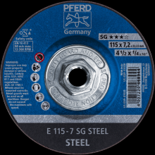 Pferd Inc. 69901183 - PFERD Grinding Wheel, 4-1/2" x 1/4 x 5/8-11, SG STEEL, T27, Aluminum oxide