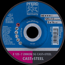 Pferd Inc. 62212747 - PFERD Grinding Wheel, 5" x 1/4 x 7/8, ZIRCON SG CAST+STEEL, T27, ZA, AO