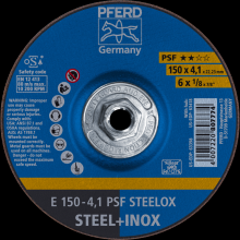 Pferd Inc. 69901491 - PFERD Grinding Wheel, 6" x 1/8 x 5/8-11, PSF STEELOX, T27, Aluminum oxide