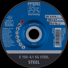 Pferd Inc. 69220473 - PFERD Grinding Wheel, 6" x 1/8 x 7/8, SG STEEL, T27, Aluminum oxide