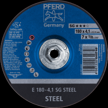 Pferd Inc. 69901302 - PFERD Grinding Wheel, 7" x 1/8 x 5/8-11, SG STEEL, T27, Aluminum oxide