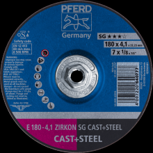 Pferd Inc. 69901294 - PFERD Grinding Wheel, 7" x 1/8 x 5/8-11, ZIRKON SG CAST+STEEL, T27, ZA, AO