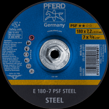 Pferd Inc. 69901722 - PFERD Grinding Wheel, 7" x 1/4 x 5/8-11, PSF STEEL, T27, Aluminum oxide