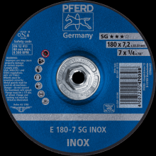 Pferd Inc. 69901188 - PFERD Grinding Wheel, 7" x 1/4 x 5/8-11, SG INOX, T27, Aluminum oxide