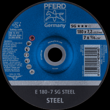 Pferd Inc. 62217626 - PFERD Grinding Wheel, 7" x 1/4 x 7/8, SG STEEL, T27, Aluminum oxide