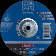 Pferd Inc. 69901733 - PFERD Grinding Wheel, 9" x 1/4 x 5/8-11, CERAMIC SGP STEELOX, T27