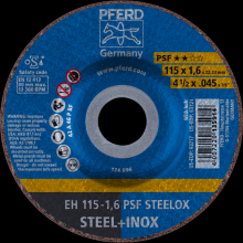 Pferd Inc. 69902573 - PFERD Cut-Off Wheel, 4-1/2" x .045 x 7/8, PSF STEELOX, T27, Aluminum oxide