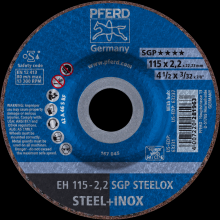 Pferd Inc. 61332222 - PFERD Cut-Off Wheel, 4-1/2" x 3/32 x 7/8, SGP STEELOX, T27, Aluminum oxide