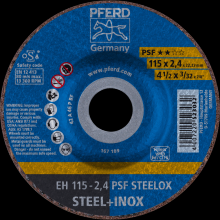 Pferd Inc. 61740326 - PFERD Cut-Off Wheel, 4-1/2" x 3/32 x 7/8, PSF STEELOX, T27, Aluminum oxide