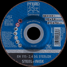 Pferd Inc. 61340123 - PFERD Cut-Off Wheel, 4-1/2" x 3/32 x 7/8, SG STEELOX, T27, Aluminum oxide