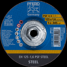 Pferd Inc. 69902545 - PFERD Cut-Off Wheel, 5" x .045 x 5/8-11, PSF STEEL, T27, Aluminum oxide