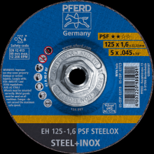 Pferd Inc. 69902549 - PFERD Cut-Off Wheel, 5" x .045 x 5/8-11, PSF STEELOX, T27, Aluminum oxide