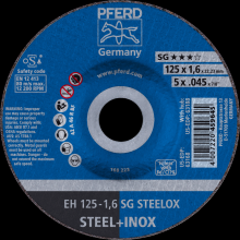 Pferd Inc. 69120682 - PFERD Cut-Off Wheel, 5" x .045 x 7/8, SG STEELOX, T27, Aluminum oxide