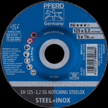 Pferd Inc. 69900064 - PFERD Grinding Wheel, 5" x 1/8 x 7/8, SG NOTCHING STEELOX, T27, Aluminum oxide