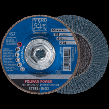 Pferd Inc. 69300530 - PFERD Flap Disc, 4-1/2" x 5/8-11, Z SG POWER STEELOX, 24 Grit, T29, Conical, Zirconia