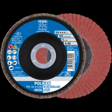 Pferd Inc. 67754125 - PFERD Flap Disc, 5" x 7/8, A-COOL SG INOX+ALU, 40 Grit, T29, Conical, Aluminum oxide