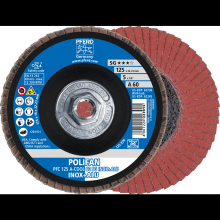 Pferd Inc. 69300485 - PFERD Flap Disc, 5" x 5/8-11, A-COOL SG INOX+ALU, 60 Grit ,T29, Conical,Aluminum oxide