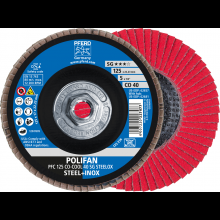 Pferd Inc. 69300656 - PFERD Flap Disc, 5" x 5/8-11, CO-COOL SG STEELOX, 40 Grit, T29, Conical, Ceramic oxide