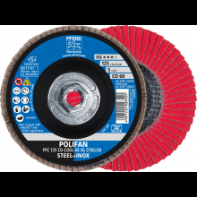 Pferd Inc. 69901473 - PFERD Flap Disc, 5" x 5/8-11, CO-COOL SG STEELOX, 60 Grit, T29, Conical, Ceramic oxide