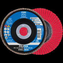 Pferd Inc. 67760625 - PFERD Flap Disc, 5" x 7/8, CO-COOL SG STEELOX, 60 Grit, T29, Conical, Ceramic oxide