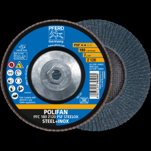 Pferd Inc. 69300875 - PFERD Flap Disc, 7" x 5/8-11, Z PSF STEELOX, 120 Grit, T29, Conical, Zirconia