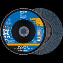 Pferd Inc. 67769185 - PFERD Flap Disc, 7" x 7/8, Z PSF STEELOX, 120 Grit, T29, Conical, Zirconia