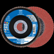 Pferd Inc. 67654115 - PFERD Flap Disc, 4-1/2" x 7/8, A-COOL SG INOX+ALU, 40 Grit, T27, Flat, Aluminum oxide