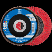 Pferd Inc. 67611550 - PFERD Flap Disc, 4-1/2" x 7/8, CO-FREEZE SG INOX, 50 Grit, T27, Flat, Ceramic