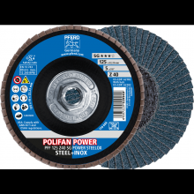 Pferd Inc. 69300507 - PFERD Flap Disc, 5" x 5/8-11, Z SG POWER STEELOX, 40 Grit, T27, Flat, Zirconia