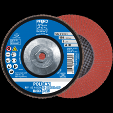 Pferd Inc. 69300555 - PFERD Flap Disc, 7" x 5/8-11, A-COOL SG INOX+ALU, 60 Grit, T27, Flat, Aluminum oxide