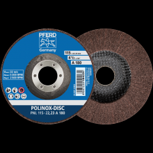 Pferd Inc. 44692259 - PFERD POLINOX® Fibre-backing disc, 4-1/2" 3/4 x 7/8, Radial, 180 Grit, Aluminum oxide