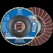 Pferd Inc. 44694202 - PFERD POLIVLIES® Non-Woven Flap Disc, 4-1/2" X-LOCK, 180 Grit, Medium, Aluminum oxide