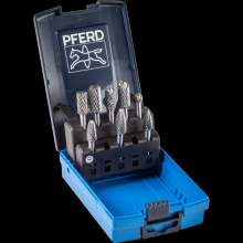 Pferd Inc. 21728011 - PFERD Carbide Bur Set 8 Piece OMNI Cut 1/4" Shank Plastic Case