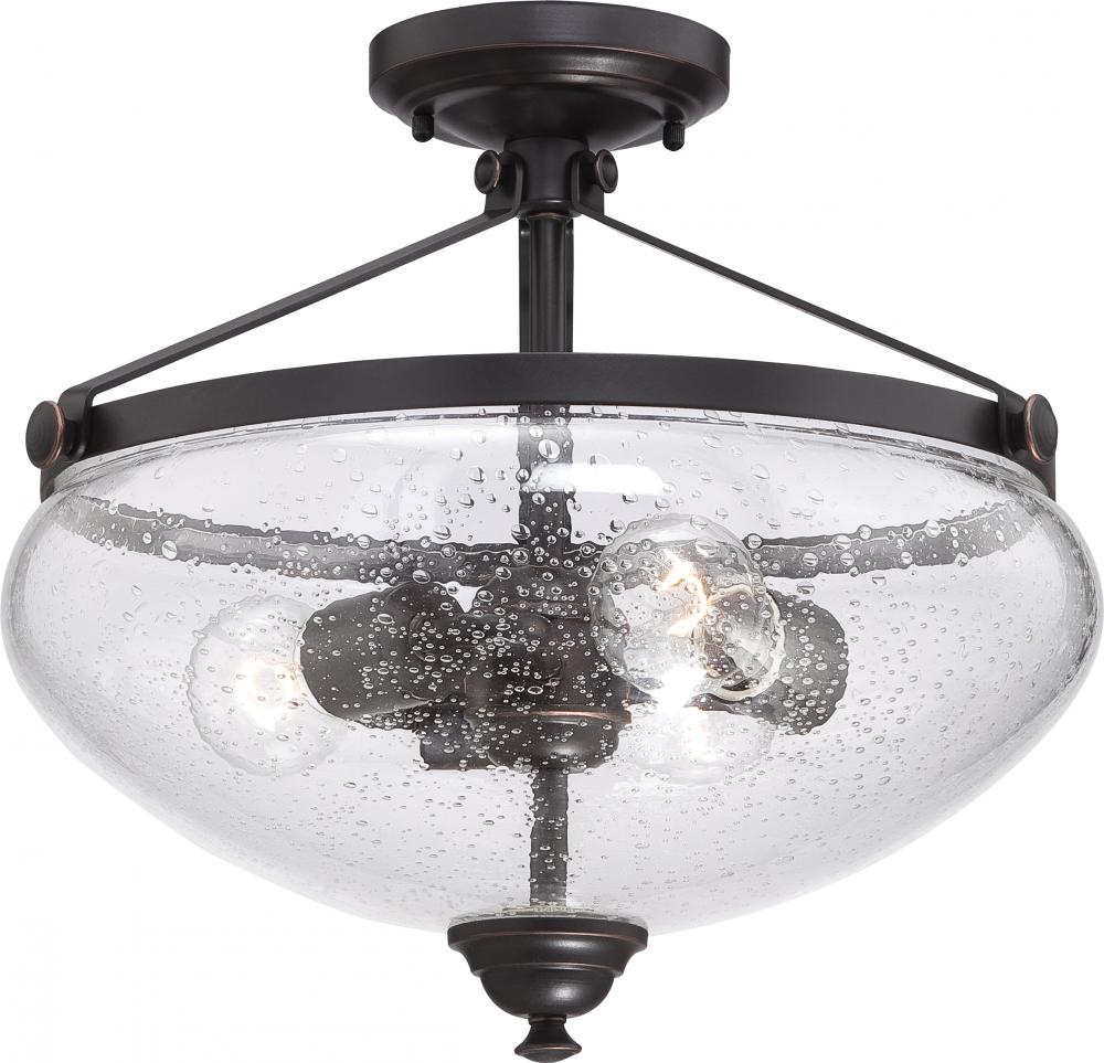 LAUREL - 3 LT SEMI FLUSH<span class=' ItemWarning' style='display:block;'>Item is usually in stock, but we&#39;ll be in touch if there&#39;s a problem<br /></span>