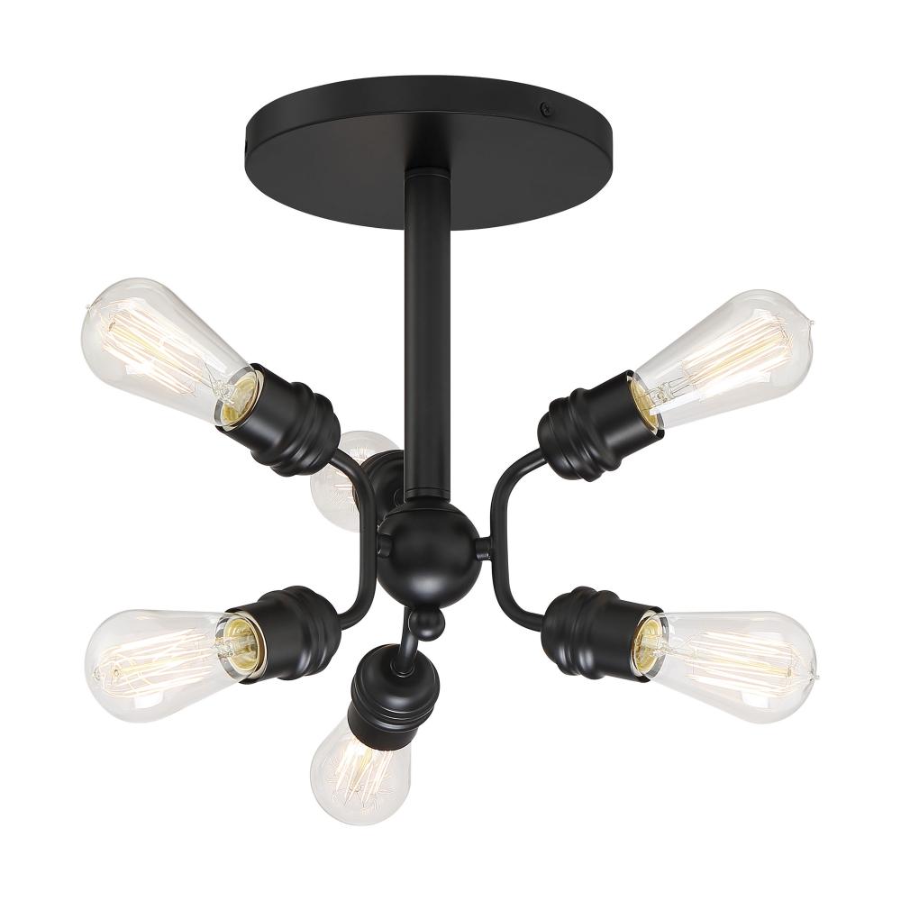 FARADAY 6 LIGHT SEMI FLUSH<span class=' ItemWarning' style='display:block;'>Item is usually in stock, but we&#39;ll be in touch if there&#39;s a problem<br /></span>