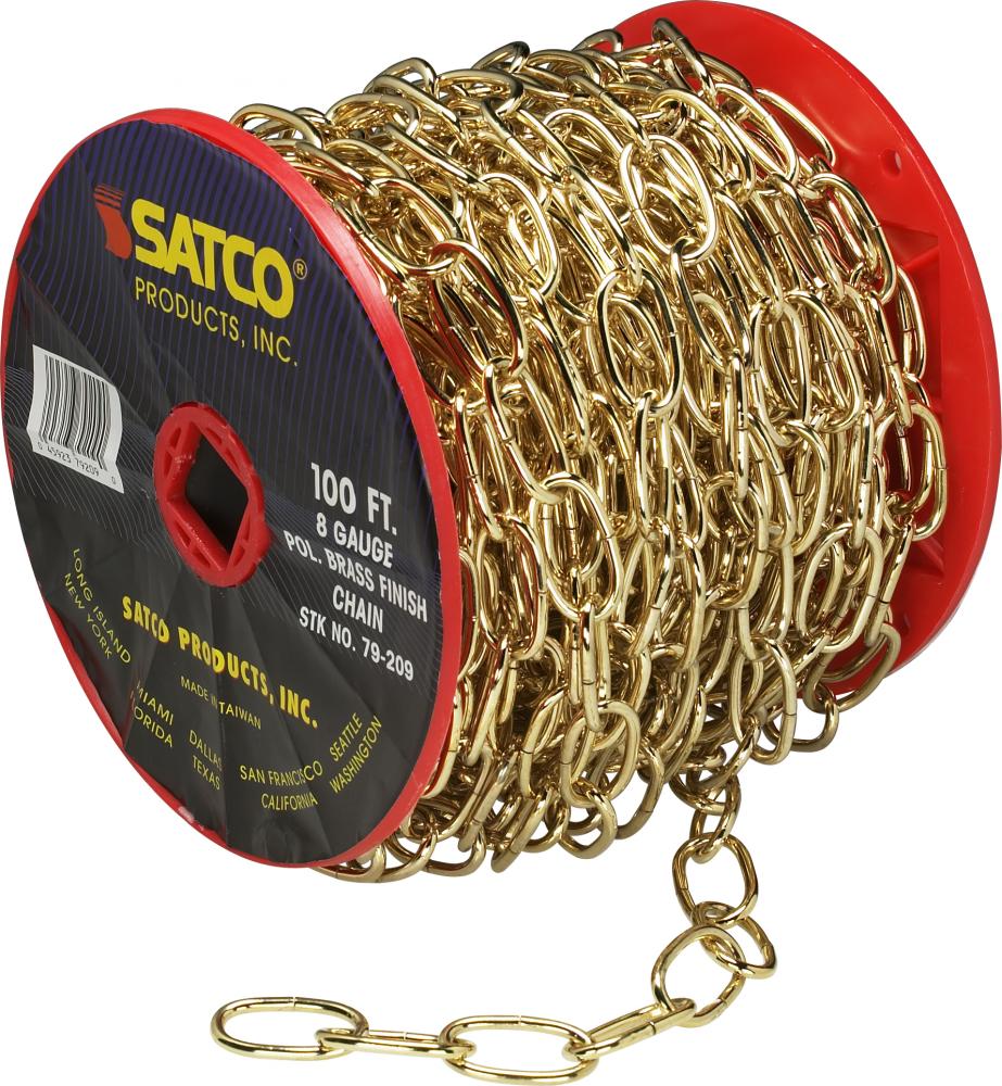 100&#39; REEL CHAIN POL BR 8 GAUGE<span class=' ItemWarning' style='display:block;'>Item is usually in stock, but we&#39;ll be in touch if there&#39;s a problem<br /></span>