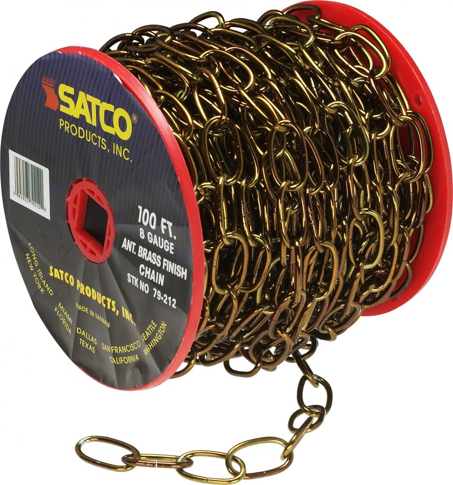 100&#39; REEL CHAIN ANT BR 8 GAUGE<span class=' ItemWarning' style='display:block;'>Item is usually in stock, but we&#39;ll be in touch if there&#39;s a problem<br /></span>