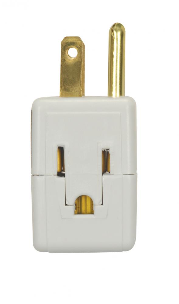 WHITE TRIPLE CUBE TAP 3 PRONG<span class=' ItemWarning' style='display:block;'>Item is usually in stock, but we&#39;ll be in touch if there&#39;s a problem<br /></span>