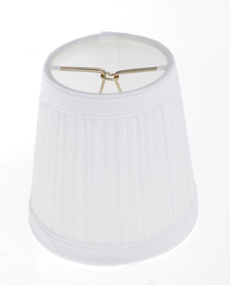 WHITE PLEATED CLIP-ON SHADE<span class=' ItemWarning' style='display:block;'>Item is usually in stock, but we&#39;ll be in touch if there&#39;s a problem<br /></span>