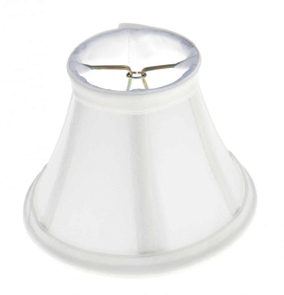 WHITE SILK BELL CLIP ON SHADE<span class=' ItemWarning' style='display:block;'>Item is usually in stock, but we&#39;ll be in touch if there&#39;s a problem<br /></span>