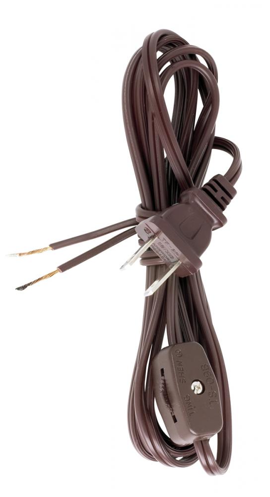 8&#39; BROWN CORD SET W SWITCH SPT<span class=' ItemWarning' style='display:block;'>Item is usually in stock, but we&#39;ll be in touch if there&#39;s a problem<br /></span>