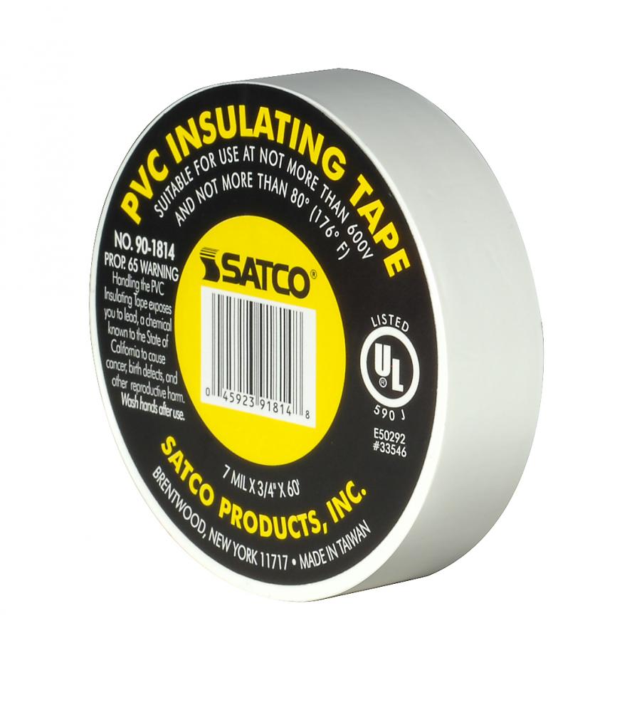 WHITE ELEC TAPE 60 FT. 3/4&#34;<span class=' ItemWarning' style='display:block;'>Item is usually in stock, but we&#39;ll be in touch if there&#39;s a problem<br /></span>